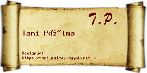 Tani Pálma névjegykártya